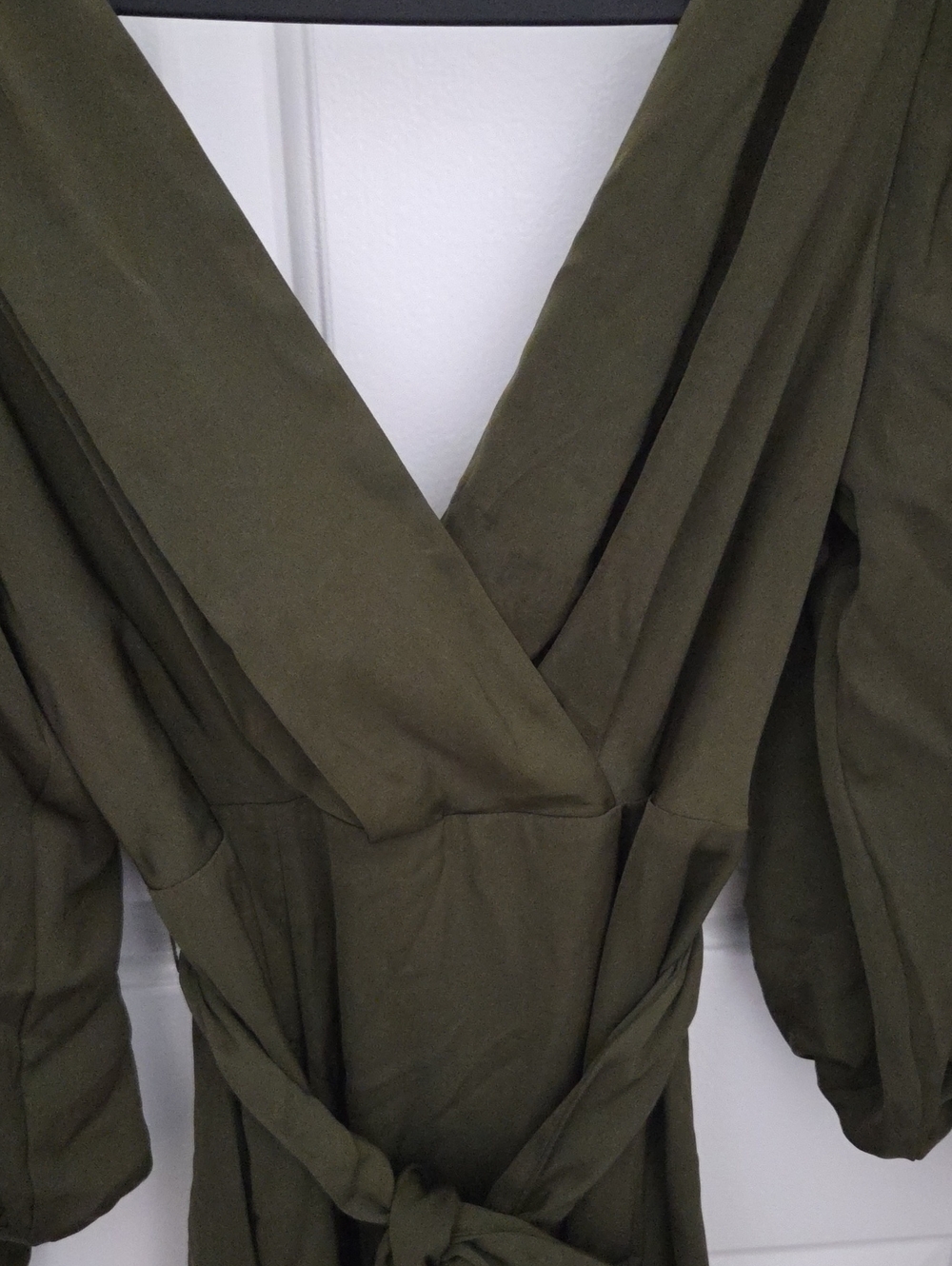 Banana Republic Olive Green Maxi Wrap Dress with Tie Waist - Picture 3 of 8